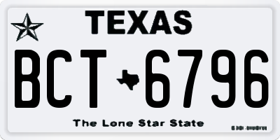 TX license plate BCT6796