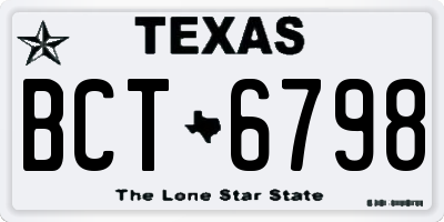 TX license plate BCT6798