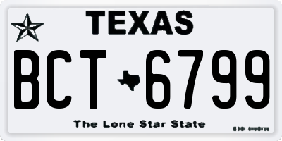 TX license plate BCT6799