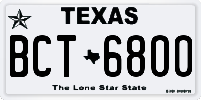 TX license plate BCT6800