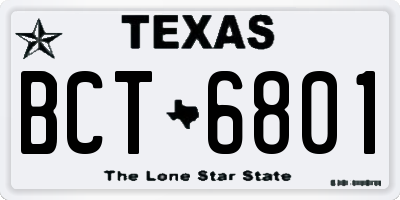 TX license plate BCT6801