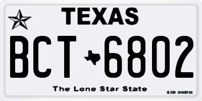 TX license plate BCT6802