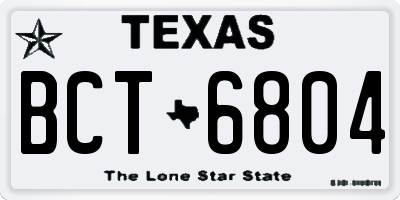 TX license plate BCT6804