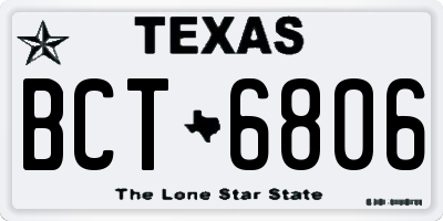 TX license plate BCT6806