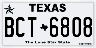 TX license plate BCT6808