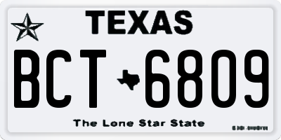 TX license plate BCT6809