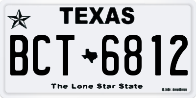 TX license plate BCT6812