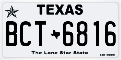 TX license plate BCT6816