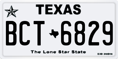 TX license plate BCT6829