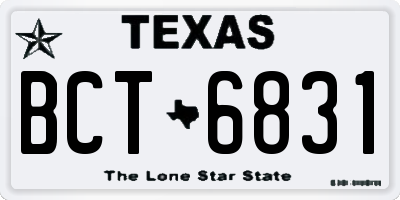TX license plate BCT6831