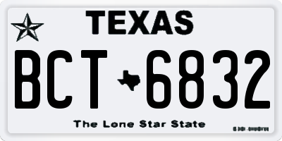 TX license plate BCT6832