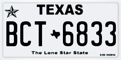 TX license plate BCT6833
