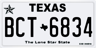 TX license plate BCT6834