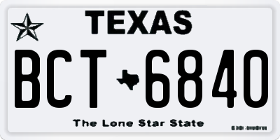 TX license plate BCT6840