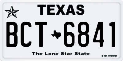 TX license plate BCT6841