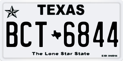 TX license plate BCT6844