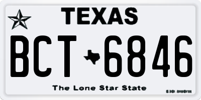TX license plate BCT6846