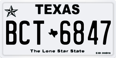 TX license plate BCT6847