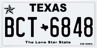 TX license plate BCT6848