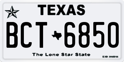 TX license plate BCT6850