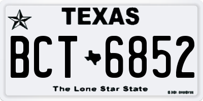 TX license plate BCT6852