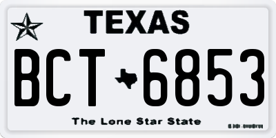 TX license plate BCT6853