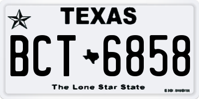TX license plate BCT6858