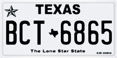 TX license plate BCT6865