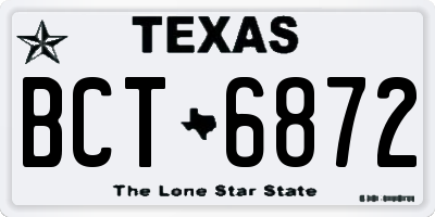 TX license plate BCT6872