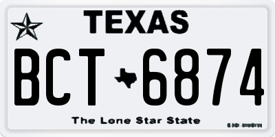 TX license plate BCT6874