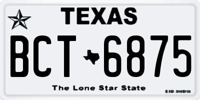 TX license plate BCT6875