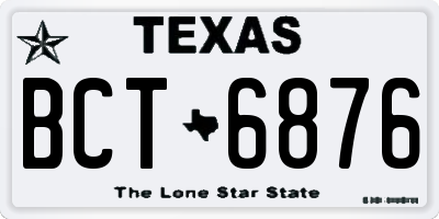 TX license plate BCT6876