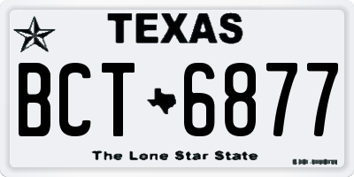 TX license plate BCT6877