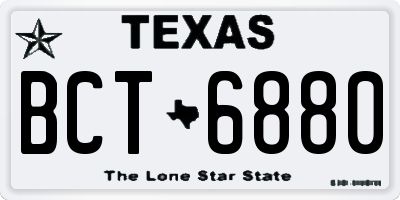 TX license plate BCT6880