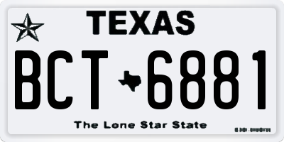 TX license plate BCT6881
