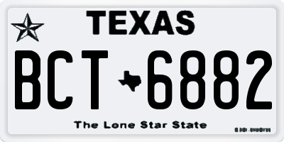 TX license plate BCT6882
