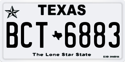TX license plate BCT6883