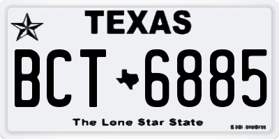 TX license plate BCT6885