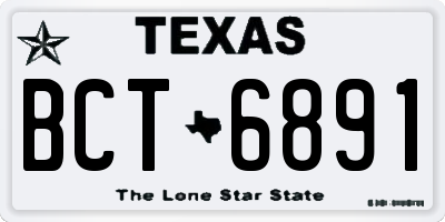 TX license plate BCT6891