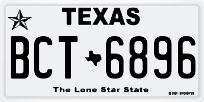 TX license plate BCT6896