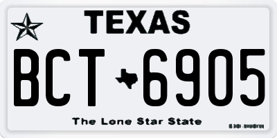 TX license plate BCT6905