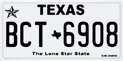 TX license plate BCT6908