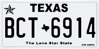 TX license plate BCT6914