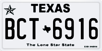 TX license plate BCT6916