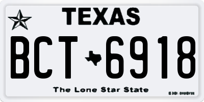 TX license plate BCT6918