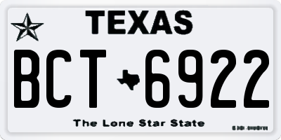 TX license plate BCT6922