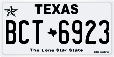 TX license plate BCT6923