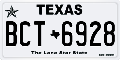 TX license plate BCT6928