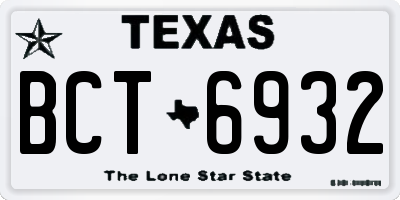 TX license plate BCT6932