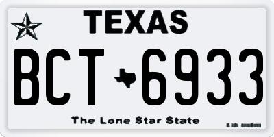 TX license plate BCT6933